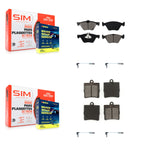 SIM Front Rear Semi-Metallic Disc Brake Pads And Wear Sensors Kit For Chrysler Crossfire Mercedes-Benz SLK320 KSW-100197