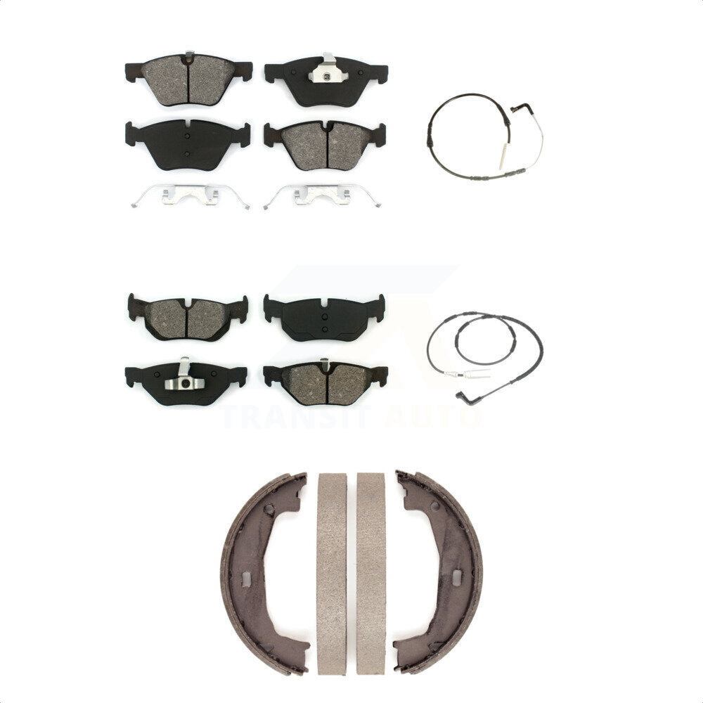 SIM Front Rear Semi-Metallic Disc Brake Pads And Wear Sensor Kit (5Pc) For 2007 BMW 328i Sedan Coupe KSW-100206