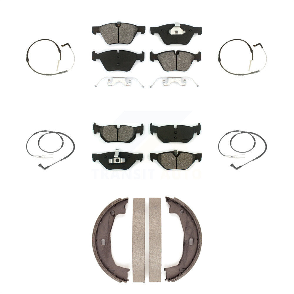 SIM Front Rear Semi-Metallic Disc Brake Pads And Wear Sensors Kit (7Pc) For 2007 BMW 328i Sedan Coupe KSW-100254