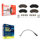 SIM Front Semi-Metallic Disc Brake Pads And Wear Sensor Kit For 2022-2023 Ford E-Transit With 5 Lug Wheels KSW-100852