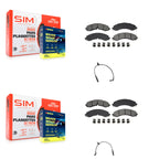SIM Front Rear Semi-Metallic Disc Brake Pads And Wear Sensor Kit For GMC Chevrolet Silverado 2500 HD Sierra 3500 6.6L KSW-100857