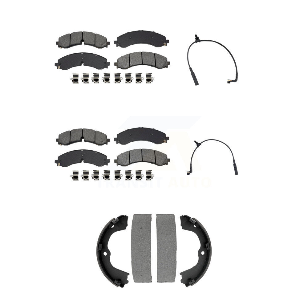 SIM Front Rear Semi-Metallic Disc Brake Pads And Wear Sensor Kit (5Pc) For GMC Chevrolet Silverado 2500 HD Sierra 3500 6.6L KSW-100887
