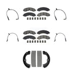 SIM Front Rear Semi-Metallic Disc Brake Pads And Wear Sensors Kit (7Pc) For GMC Chevrolet Silverado 2500 HD Sierra 3500 6.6L KSW-100909