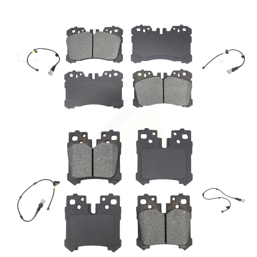 SIM Front Rear Semi-Metallic Disc Brake Pads And Wear Sensors Kit (6Pc) For Lexus LS460 KSW-101046