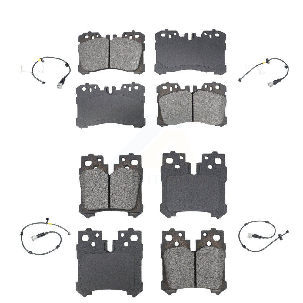 SIM Front Rear Semi-Metallic Disc Brake Pads And Wear Sensors Kit (6Pc) For Lexus LS460 KSW-101047