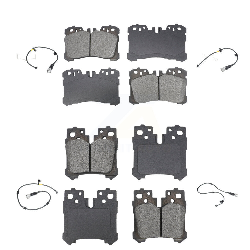 SIM Front Rear Semi-Metallic Disc Brake Pads And Wear Sensors Kit (6Pc) For Lexus LS460 KSW-101048