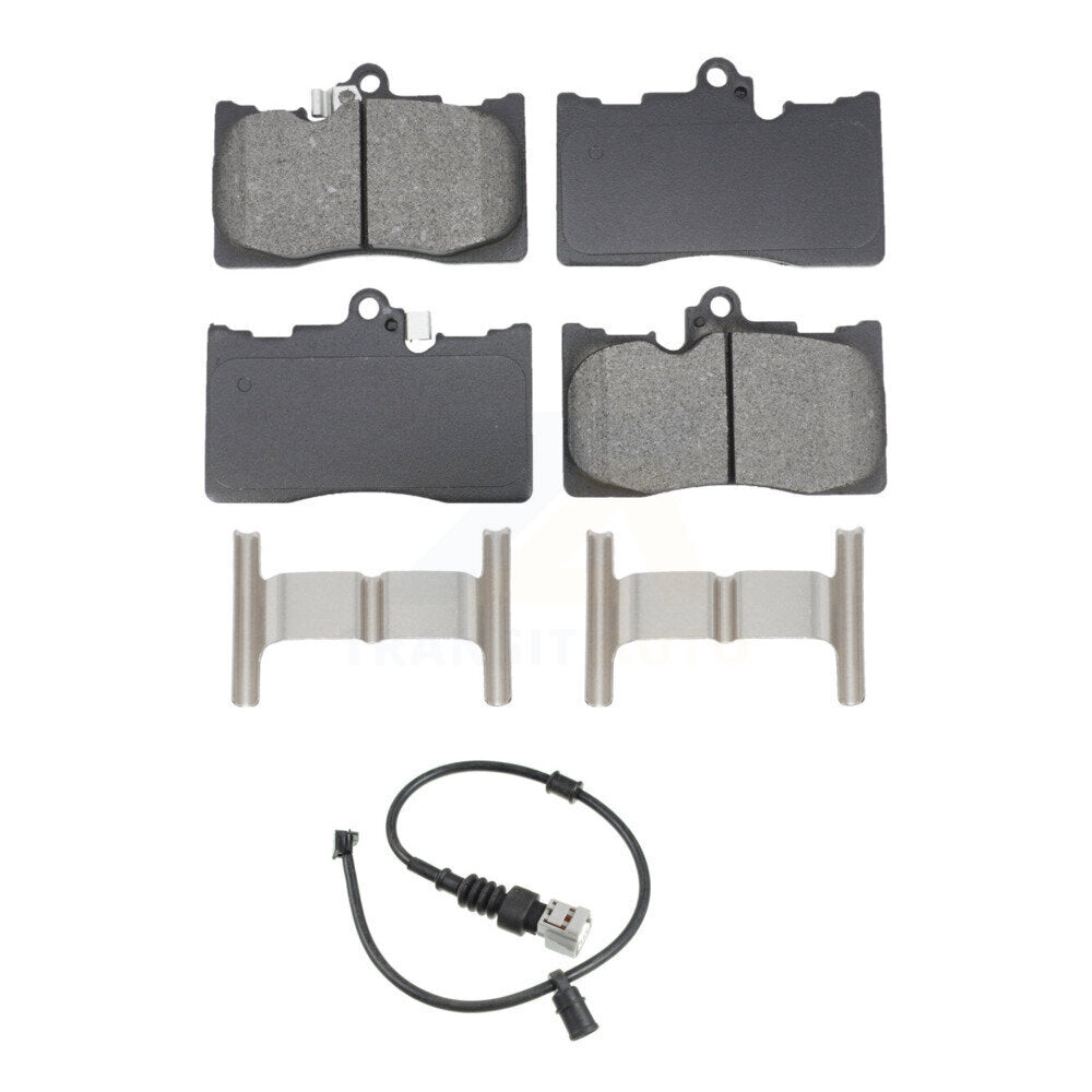 SIM Front Semi-Metallic Disc Brake Pads And Wear Sensors Kit For 2016-2020 Lexus GS350 AWD with 3.5L 380mm Brembo 6 Piston Calipers KSW-101059