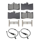 SIM Front Semi-Metallic Disc Brake Pads And Wear Sensors Kit For 2016-2020 Lexus GS350 AWD with 3.5L 380mm Brembo 6 Piston Calipers KSW-101066