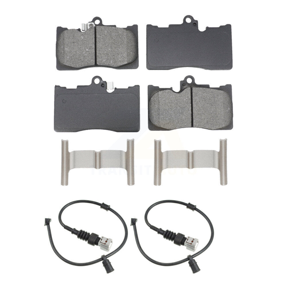 SIM Front Semi-Metallic Disc Brake Pads And Wear Sensors Kit For 2016-2020 Lexus GS350 AWD with 3.5L 380mm Brembo 6 Piston Calipers KSW-101066