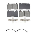 SIM Front Semi-Metallic Disc Brake Pads And Wear Sensors Kit For 2017-2019 Porsche Macan 2.0L With Cast Iron Black Painted Calipers KSW-101068