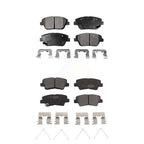 TEC Front Rear Ceramic Brake Pads Kit For 2016 Kia Optima Hybrid EX LX Premium With Electric Parking KTC-100956