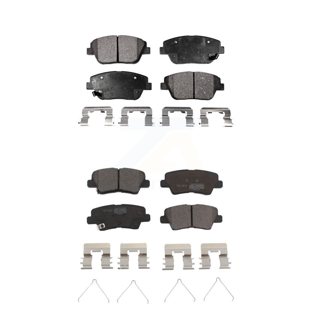 TEC Front Rear Ceramic Brake Pads Kit For 2016 Kia Optima Hybrid EX LX Premium With Electric Parking KTC-100956