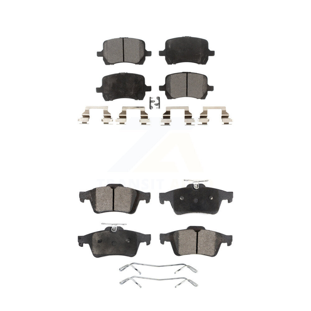 TEC Front Rear Ceramic Brake Pads Kit For 2008 Chevrolet Cobalt SS with 2.0L With 1 Piston Calipers KTC-100957