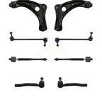 TOR Front Suspension Lower Control Arm And Ball Joint Assembly Steering Tie Rod End Stabilizer Bar Link Kit (8Pc) For Nissan Kicks Versa - Left Right Side (Driver Passenger) KTR-105852