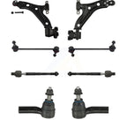 TOR Front Suspension Lower Control Arm And Ball Joint Assembly Steering Tie Rod End Stabilizer Bar Link Kit (8Pc) For 2016-2022 Chevrolet Spark - Left Right Side (Driver Passenger) KTR-105855