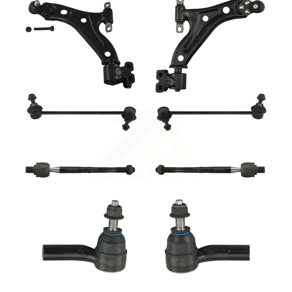 TOR Front Suspension Lower Control Arm And Ball Joint Assembly Steering Tie Rod End Stabilizer Bar Link Kit (8Pc) For