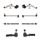 TOR Front Suspension Lower Control Arm And Ball Joint Assembly Steering Tie Rod End Stabilizer Bar Link Kit (8Pc) For 2020-2023 Ford Transit Connect With Aluminum - (Left Right) KTR-105857