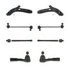 TOR Front Suspension Lower Control Arm And Ball Joint Assembly Steering Tie Rod End Stabilizer Bar Link Kit (8Pc) For Kia Rio Hyundai Accent - Left Right Side (Driver Passenger) KTR-105861
