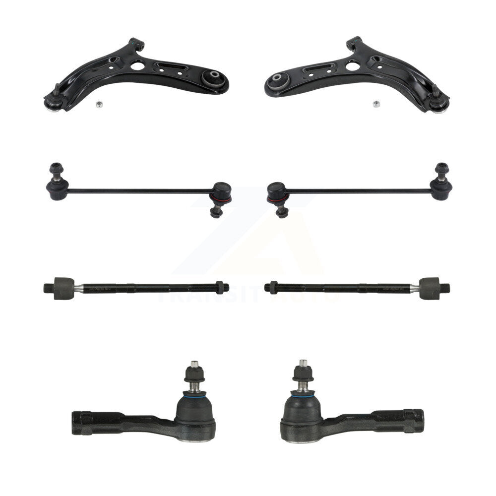 TOR Front Suspension Lower Control Arm And Ball Joint Assembly Steering Tie Rod End Stabilizer Bar Link Kit (8Pc) For Kia