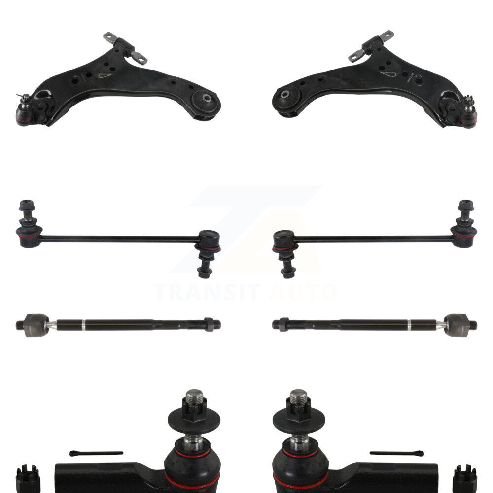 TOR Front Suspension Lower Control Arm And Ball Joint Assembly Steering Inner & Outer Tie Rod End Stabilizer Bar Link Kit (8Pc) For 2019-2024 Toyota RAV4 Left Right Side (Driver Passenger) KTR-105923