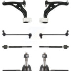 TOR Front Suspension Lower Control Arm And Ball Joint Assembly Steering Inner & Outer Tie Rod End Stabilizer Bar Link Kit (8Pc) For 2018-2024 Chevrolet Equinox GMC Terrain - Left Right Side KTR-105925