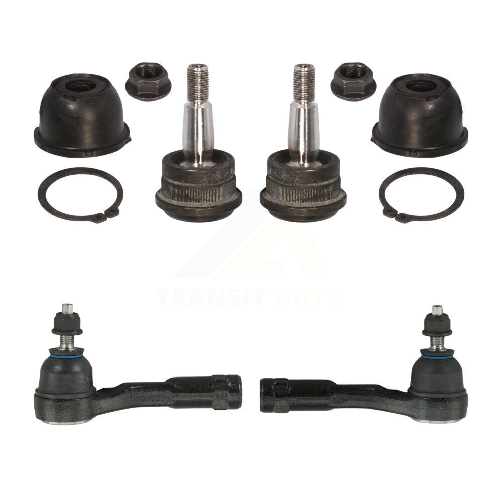 TOR Front Suspension Lower Ball Joint And Outer Tie Rod End Kit For Kia Rio Hyundai Accent - Left Right Side (Driver
