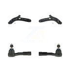TOR Front Suspension Lower Control Arm Assembly And Outer Tie Rod End Kit For Kia Rio Hyundai Accent - Left Right Side (Driver Passenger) KTR-105962