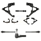 TOR Front Upper & Lower Control Arms Assembly And Tie Rods Link Sway Bar Suspension Kit (10Pc) For 2011-2019 GMC Chevrolet Sierra 2500 HD Silverado 3500 - Left Right Side (Driver Passenger) KTR-105985