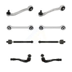 TOR Front Suspension Upper Rearward Control Arm And Ball Joint Assembly Steering Tie Rod End Stabilizer Bar Link Kit (8Pc) For Audi A6 Quattro A7 S6 S7 - Left Right Side (Driver Passenger) KTR-106013