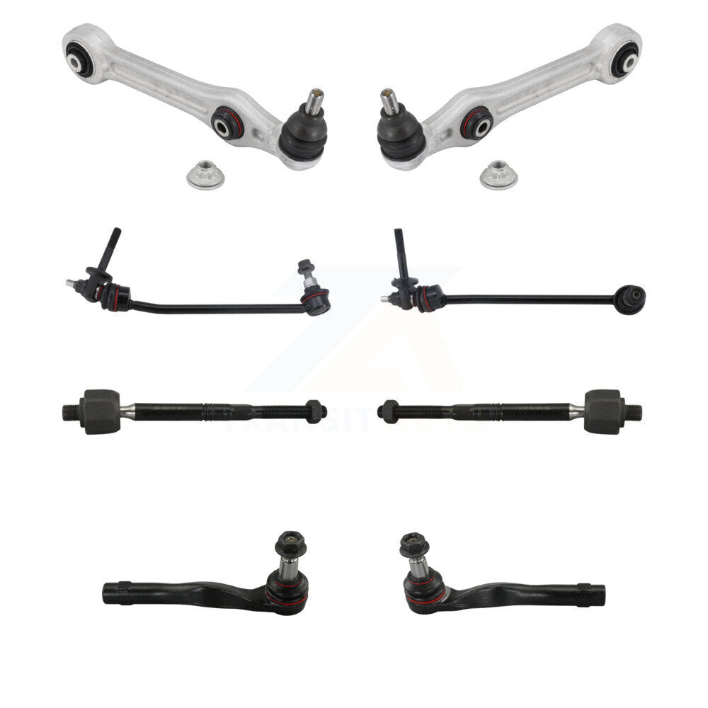 TOR Front Lower Rearward Suspension Control Arm And Ball Joint Assembly Steering Tie Rod End Stabilizer Bar Link Kit (8Pc)