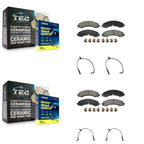 TEC Front Rear Ceramic Disc Brake Pads And Wear Sensors Kit For GMC Chevrolet Silverado 2500 HD Sierra 3500 6.6L KTW-101774