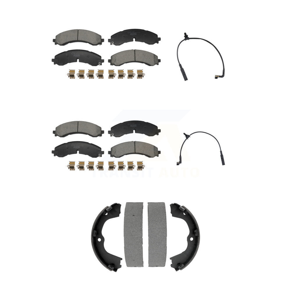 TEC Front Rear Ceramic Disc Brake Pads And Wear Sensor Kit (5Pc) For GMC Chevrolet Silverado 2500 HD Sierra 3500 6.6L KTW-101799