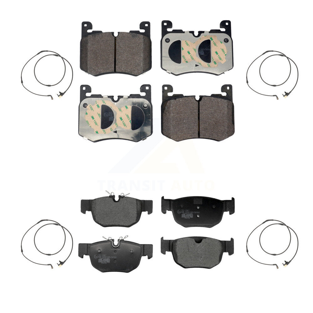 TEC Front Rear Ceramic Disc Brake Pads And Wear Sensors Kit For 2021 Jaguar F-Pace R-Dynamic S with 3.0L With 380mm Diameter Rotor KTW-101849