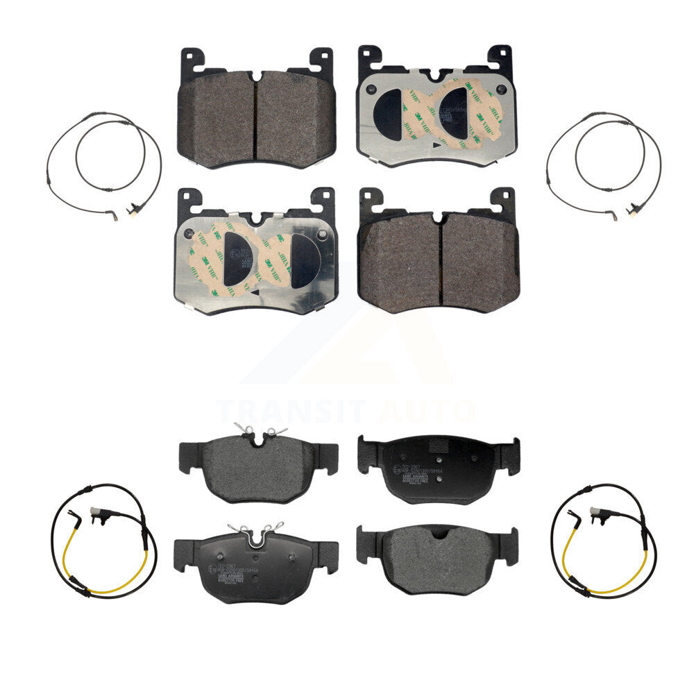 TEC Front Rear Ceramic Disc Brake Pads And Wear Sensors Kit For 2021 Jaguar F-Pace R-Dynamic S with 3.0L With 380mm Diameter Rotor KTW-101850