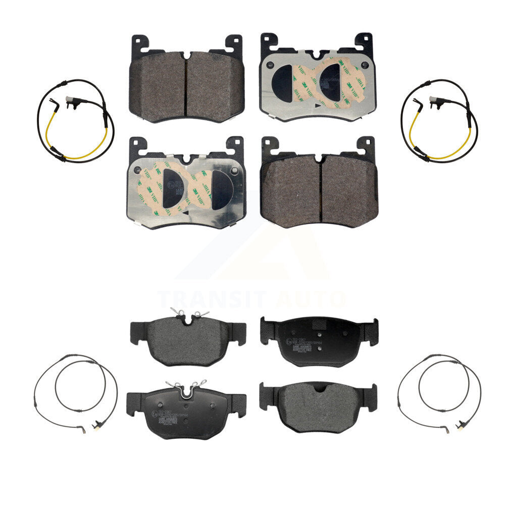 TEC Front Rear Ceramic Disc Brake Pads And Wear Sensors Kit For 2021 Jaguar F-Pace R-Dynamic S with 3.0L With 380mm Diameter Rotor KTW-101851