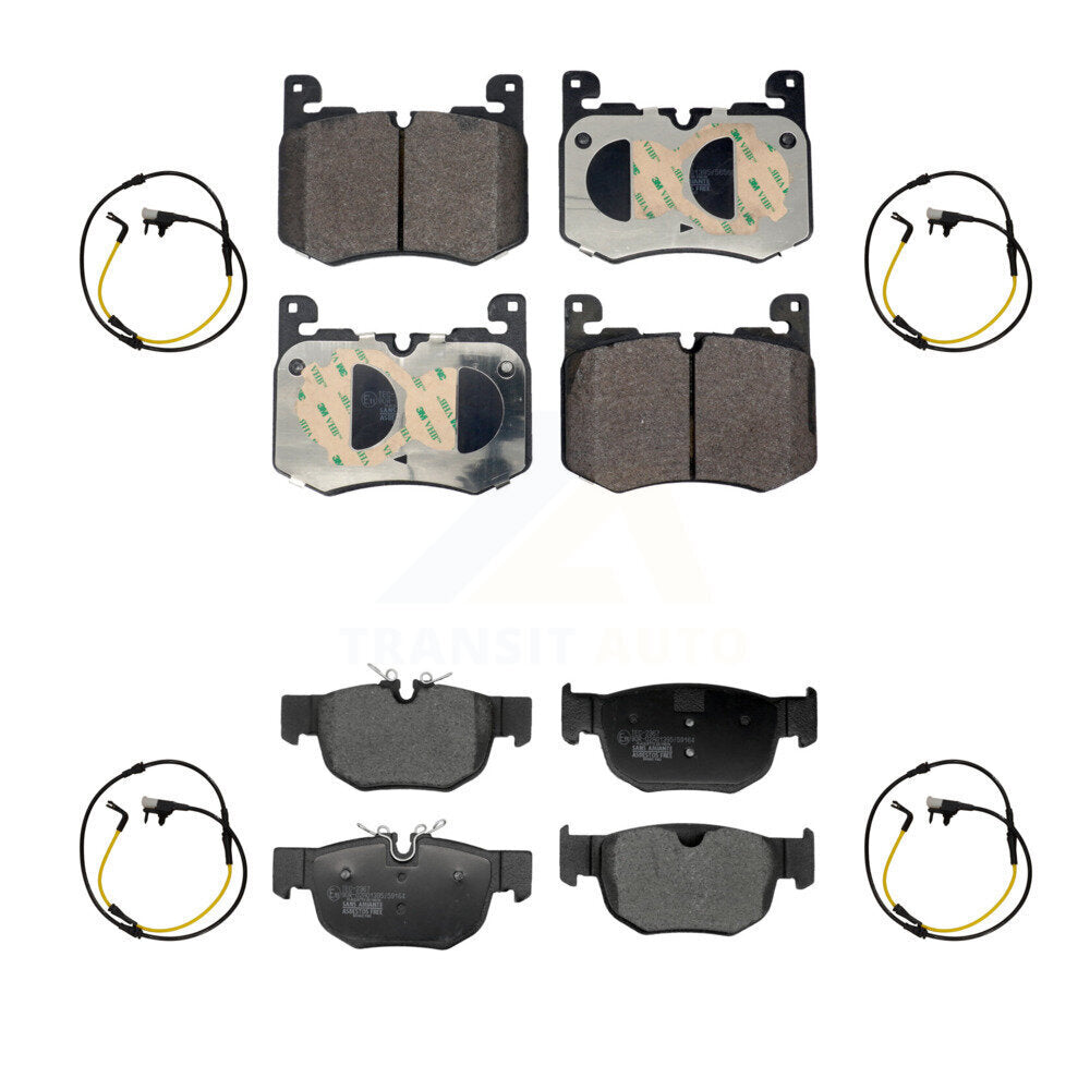 TEC Front Rear Ceramic Disc Brake Pads And Wear Sensors Kit For 2021 Jaguar F-Pace R-Dynamic S with 3.0L With 380mm Diameter Rotor KTW-101852