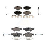 TEC Front Rear Ceramic Disc Brake Pads And Wear Sensors Kit For 2003 Mercedes-Benz E320 Sedan with 3.2L KTW-101899