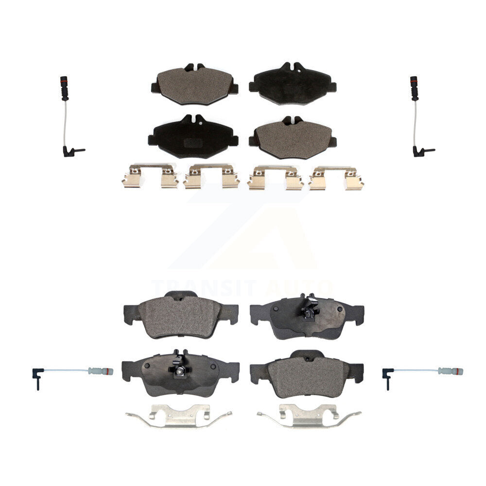 TEC Front Rear Ceramic Disc Brake Pads And Wear Sensors Kit For 2003 Mercedes-Benz E320 Sedan with 3.2L KTW-101899