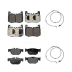TEC Front Rear Ceramic Disc Brake Pads And Wear Sensors Kit For 2021 Jaguar F-Pace R-Dynamic S with 3.0L With 380mm Diameter Rotor KTW-101958
