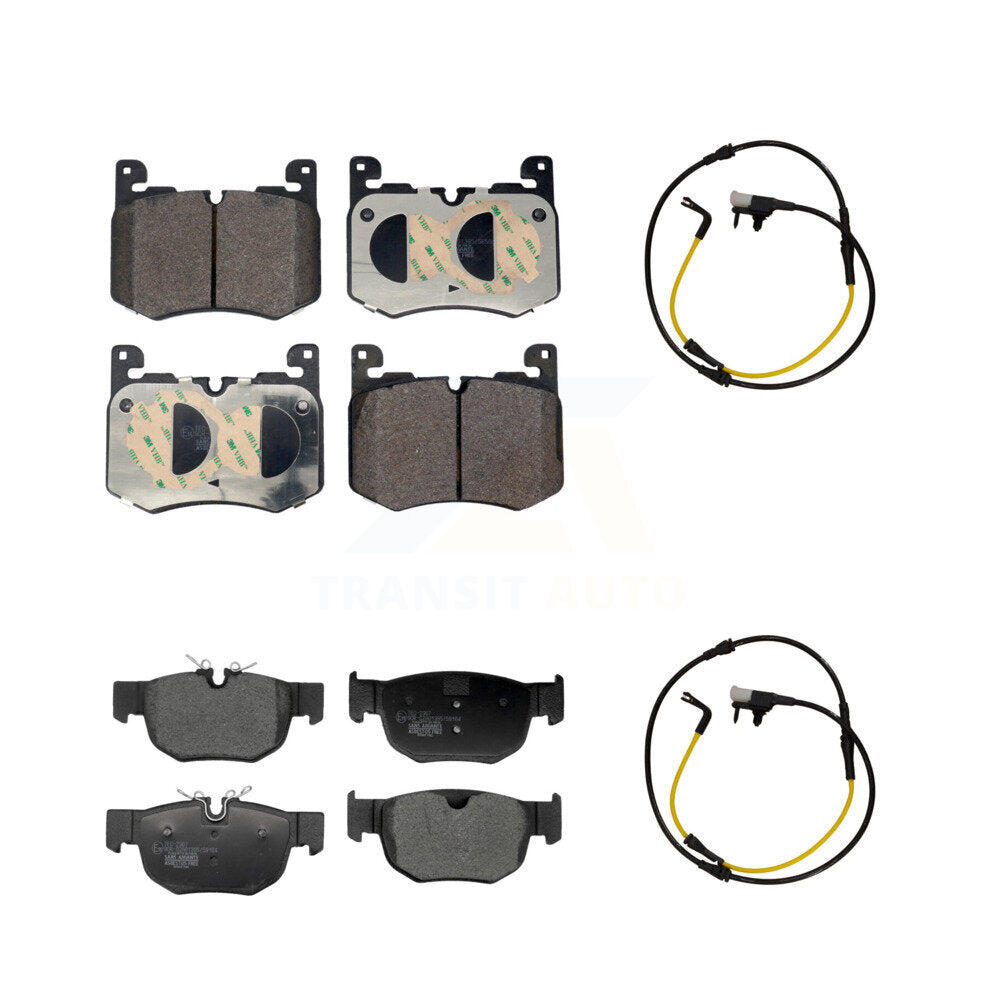 TEC Front Rear Ceramic Disc Brake Pads And Wear Sensors Kit For 2021 Jaguar F-Pace R-Dynamic S with 3.0L With 380mm Diameter Rotor KTW-101961
