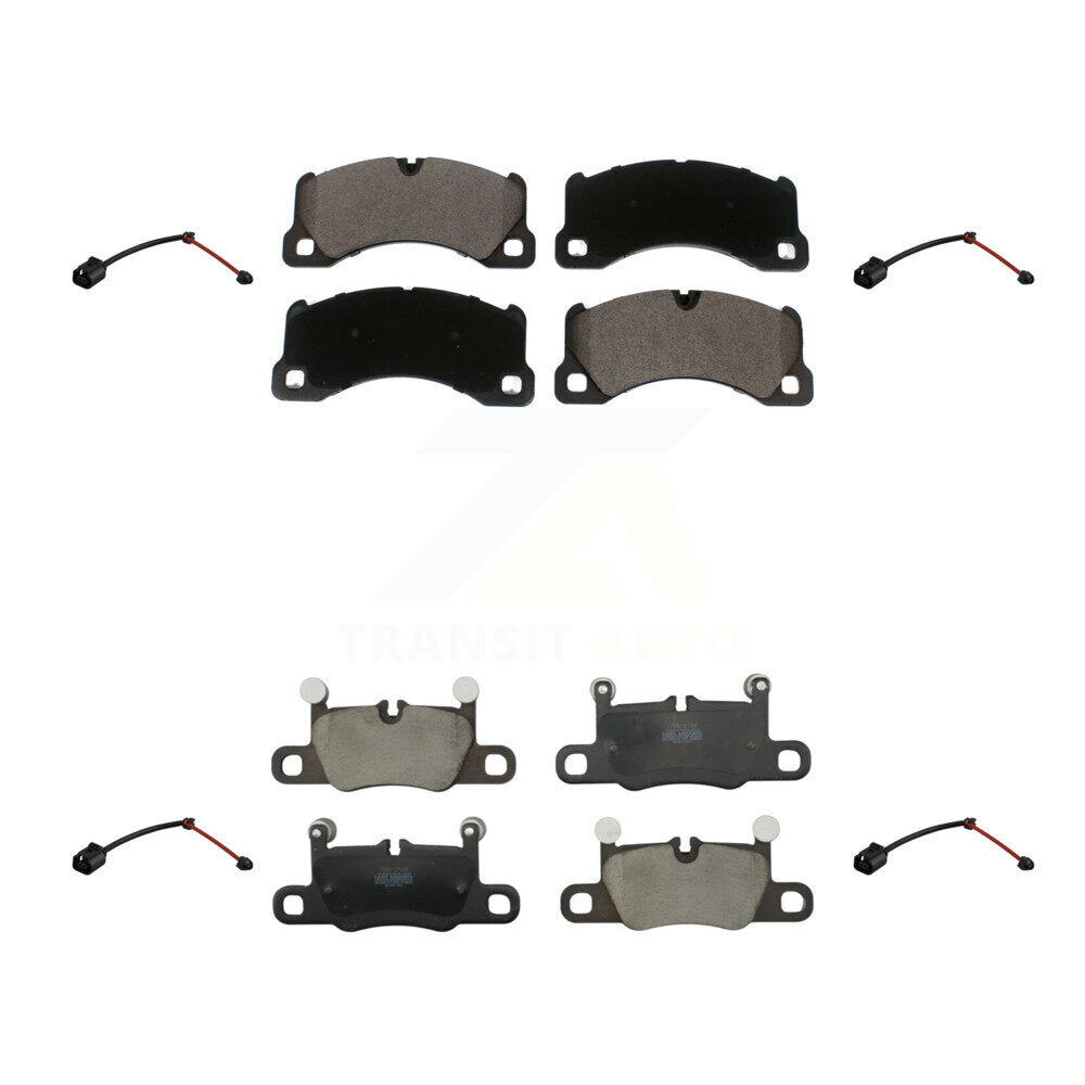 TEC Front Rear Ceramic Disc Brake Pads And Wear Sensors Kit For 2020 Porsche Cayenne Turbo S E-Hybrid Coupe with 4.0L With Cast Iron 390mm Diameter Rotor KTW-102124