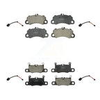 TEC Front Rear Ceramic Disc Brake Pads And Wear Sensors Kit For 2020 Porsche Cayenne Turbo S E-Hybrid Coupe with 4.0L With 350mm Diameter Rotor Cast Iron KTW-102125