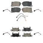 TEC Front Rear Ceramic Disc Brake Pads And Wear Sensors Kit For Porsche Cayenne With Composite Brakes 415mm Diameter Rotor KTW-102126