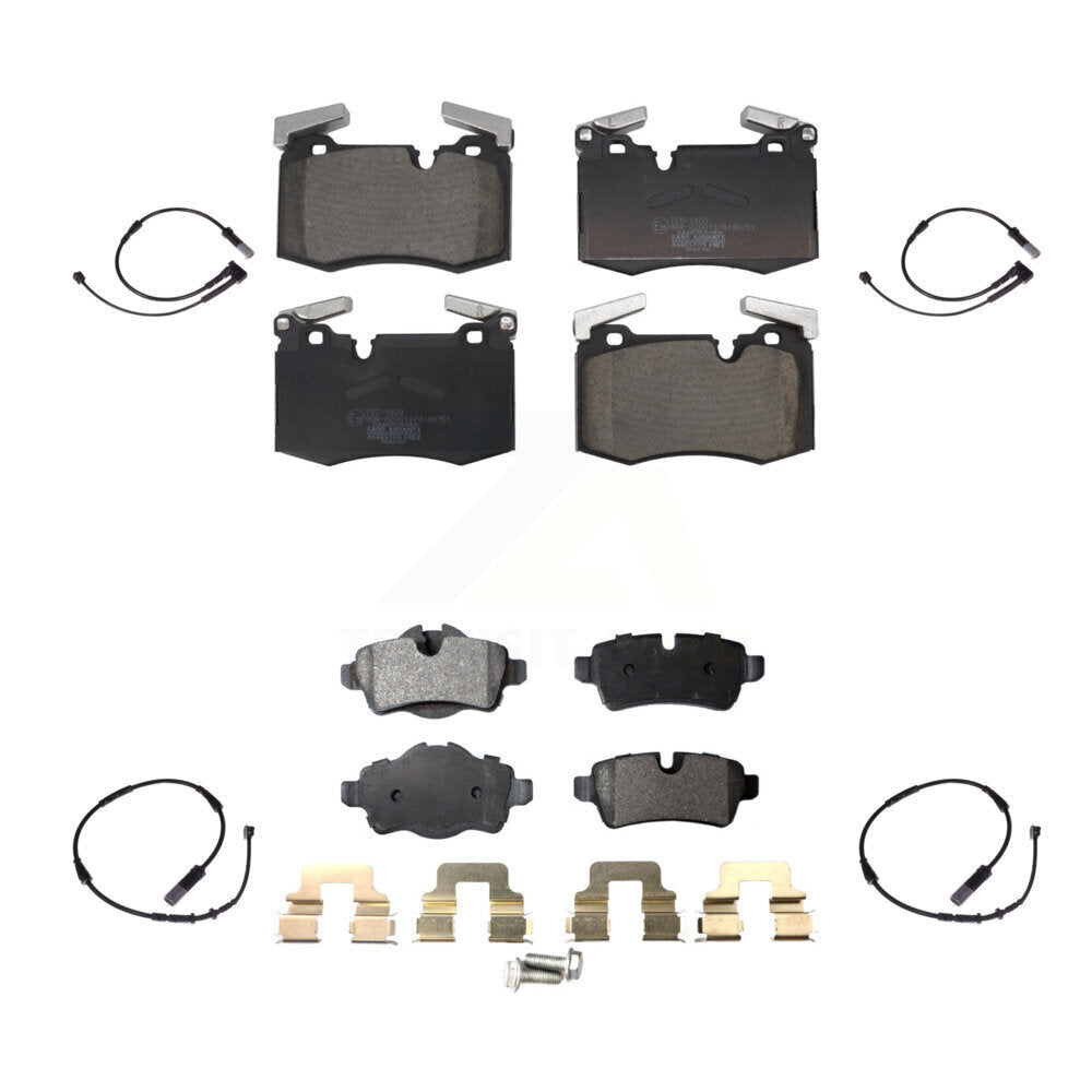 TEC Front Rear Ceramic Disc Brake Pads And Wear Sensors Kit For 2015 Mini Cooper John Works with Hatchback 1.6L With 316mm Diameter Rotor KTW-102133