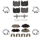 TEC Front Rear Ceramic Disc Brake Pads And Wear Sensors Kit For 2015 Mini Cooper S John Works with Convertible 2.0L With 5 Lug Wheels 4 Piston Caliper KTW-102141