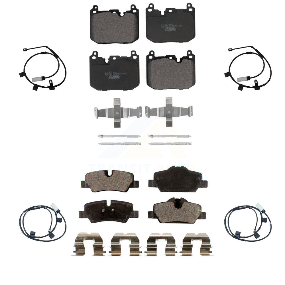 TEC Front Rear Ceramic Disc Brake Pads And Wear Sensors Kit For 2015 Mini Cooper S John Works with Convertible 2.0L With 5 Lug Wheels 4 Piston Caliper KTW-102141