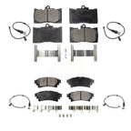 TEC Front Rear Ceramic Disc Brake Pads And Wear Sensors Kit For 2016-2020 Lexus GS350 AWD with 3.5L 380mm Brembo 6 Piston Calipers KTW-102145
