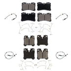 TEC Front Rear Ceramic Disc Brake Pads And Wear Sensors Kit For 2007-2009 Lexus LS460 4.6L Without Sport Package KTW-102155