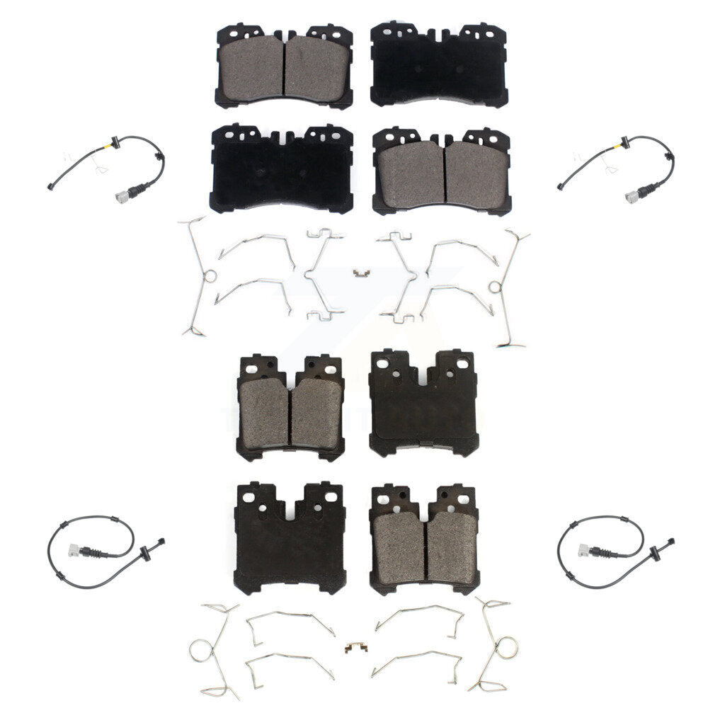 TEC Front Rear Ceramic Disc Brake Pads And Wear Sensors Kit For 2007-2009 Lexus LS460 4.6L Without Sport Package KTW-102155