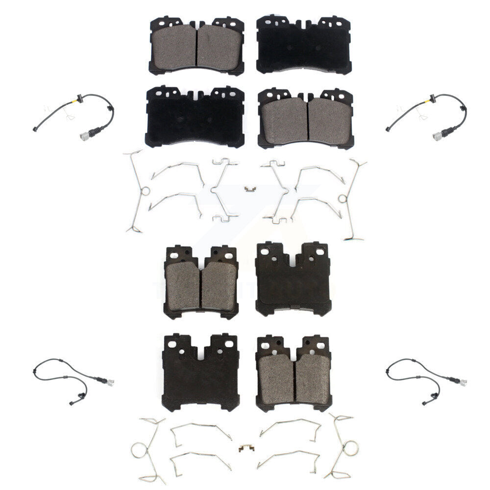 TEC Front Rear Ceramic Disc Brake Pads And Wear Sensors Kit For 2007-2009 Lexus LS460 4.6L Without Sport Package KTW-102156